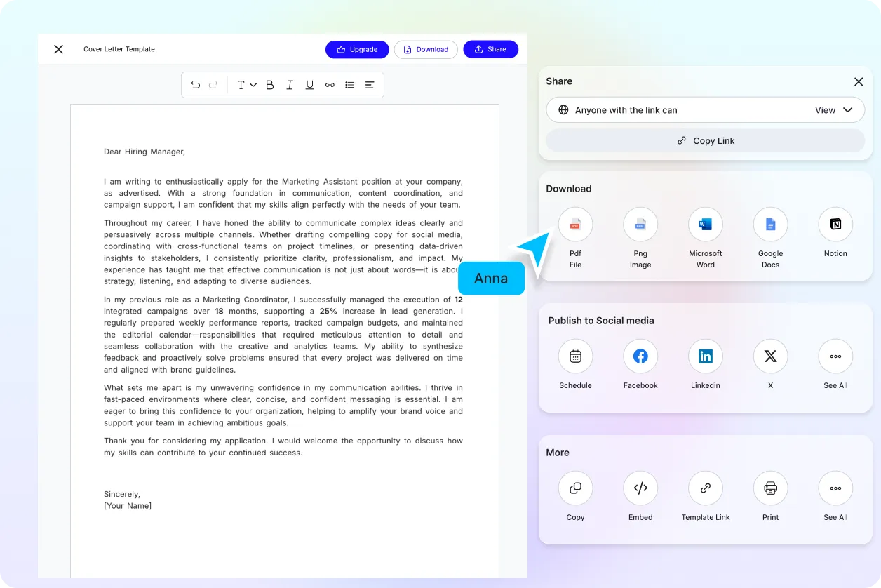 Free AI Cover Letter Generator, AI Cover Letter Maker Online [ No Signup ]